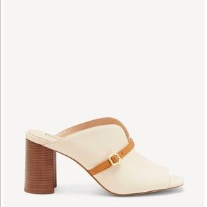 Louise te Cie Kimba Leather Peep Toe Mules